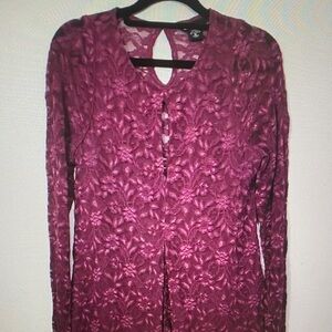 Moda International Deep Pink Lace Blouse